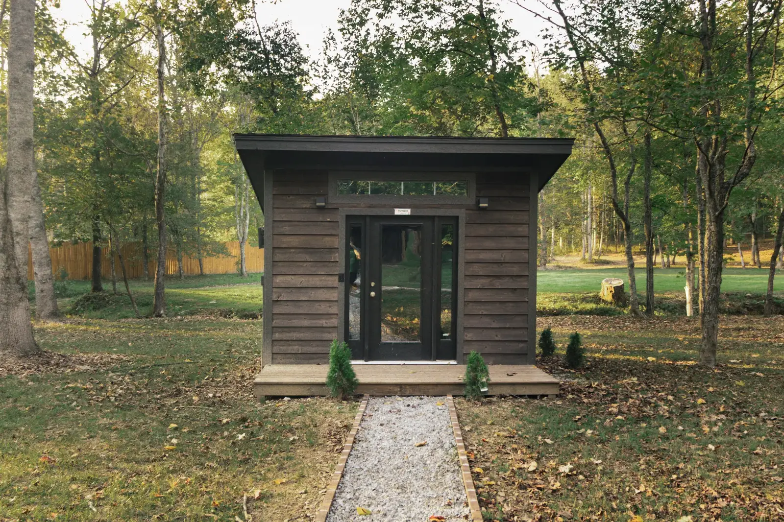 Modern studio cabin exterior
